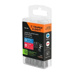  Juego de Puntas 5Piezas Phillips PH0 PH1 PH2 Plano 3/16 1/4" L2", para Desarmador Electrico o Manual, Truper 17786 4.491525 Jue