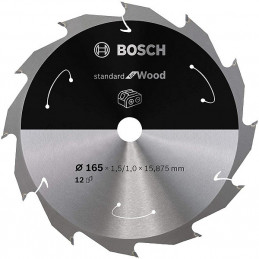 Discos de sierra Standard 165mm x20x1.5mm D12 para Madera Wood, Bosch 2608837684