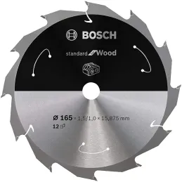 Discos de sierra Standard 165mm x20x1.5mm D12 para Madera Wood, Bosch 2608837684 Bosch-Discos de sierra Standard 165mm x20x1.5mm