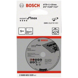 Disco de Corte Expert 76mm x1.2mm 5pcs para Inox, Bosch 2608601520