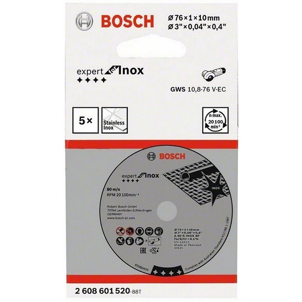 Disco de corte para Metal+INOX Bosch Professional Long