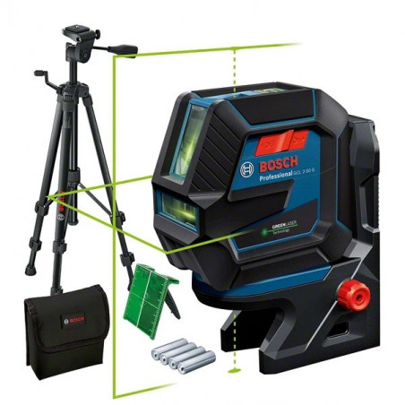 Nivel de Lineas Laser Combinados GCL 2-50G 2Lineas 2puntos Verde, Bosch 0601066M01