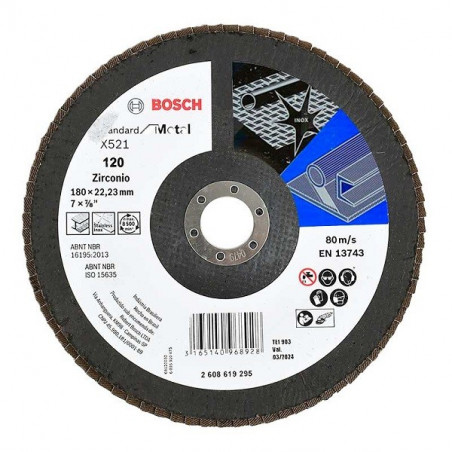 Disco Flap ECO 180mm Gr120, para Inox/Metal Bosch 2608619295