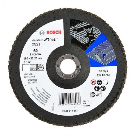 Disco Flap ECO 180mm Gr60, para Inox/Metal, Bosch 2608619293