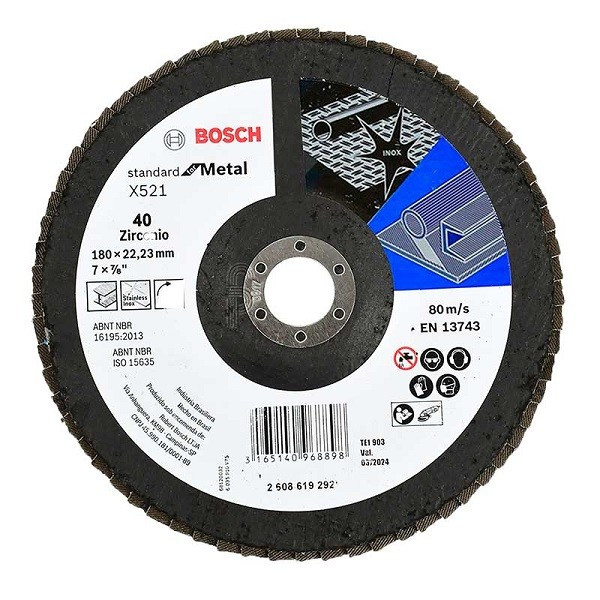 Disco Flap ECO 180mm Gr40 para Inox/Metal, Bosch 2608619292