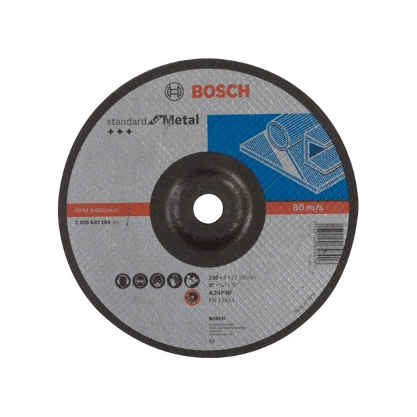 Disco de Desbaste Standard 180x6x22.23mm para Metal, Bosch 2608619744