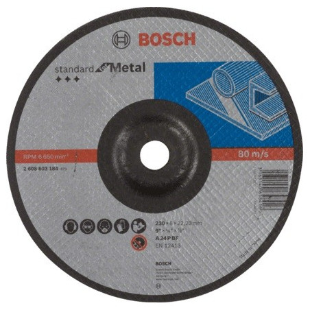 Disco de Desbaste Standard 180x6x22.23mm para Metal, Bosch 2608619744