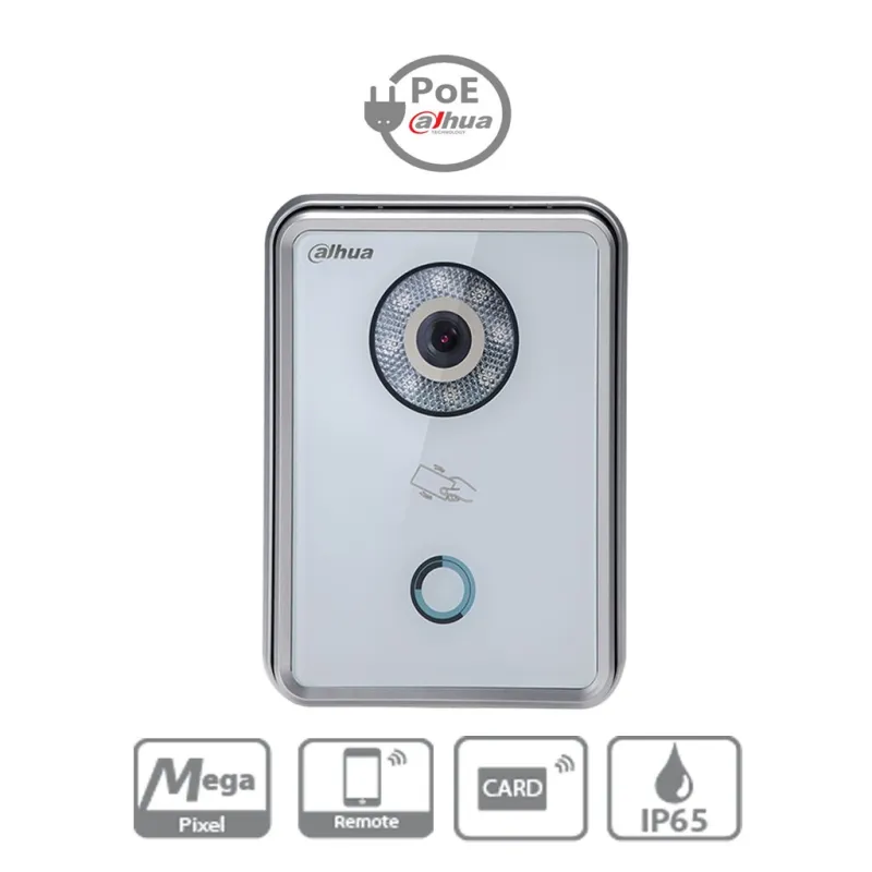 Video Portero IP Dahua VTO6210BW 1MP CMOS IP65 Mifare card 13.56MHz