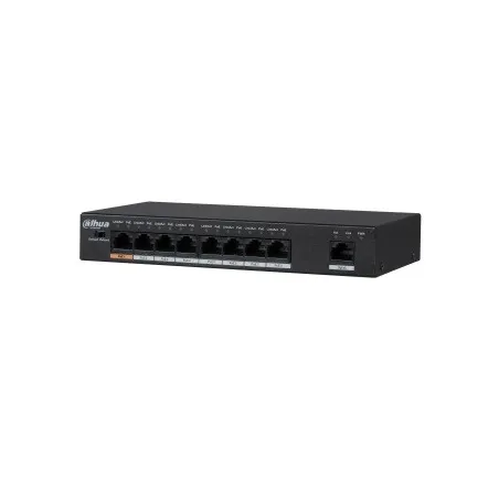 Switch Poe 8ports Port1-60W, Port2-8-30W 96W IEEE802.3af, Dahua PFS3009-8ET-96