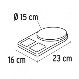 Báscula digital para cocina, plato de ABS, 5 kg, Truper, Básculas