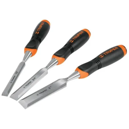  Juego de Formones 3 Piezas x100mm ComfortGrip, Truper 17759 30.508475 Juego de Formones 3 Piezas x100mm ComfortGrip, Truper 177