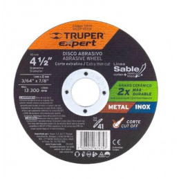 Disco de Corte Metal 4-1/2" x1mm OAluminio Inox D7/8 T41, Truper 11899