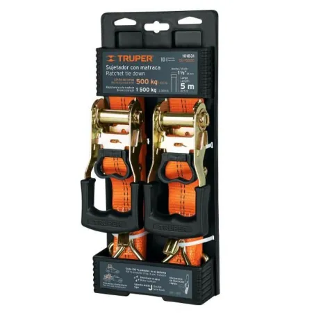  Sujetadores c/matraca 1500kg L5mx38mm 2Piezas, Truper 101831 52.542373 Sujetadores c/matraca 1500kg L5mx38mm 2Piezas, Truper 10