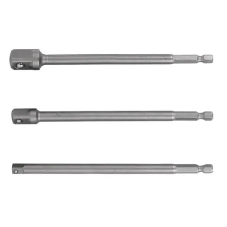  Juegos adaptadores Largos para dados 1/4 3/8 y 1/2" x15cm, 3 piezas, Truper 19599 15.423729 Juegos adaptadores Largos para dado