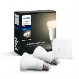 Kit Focos Philips Hue White x2 iluminación inalambrico LED 929001821601
