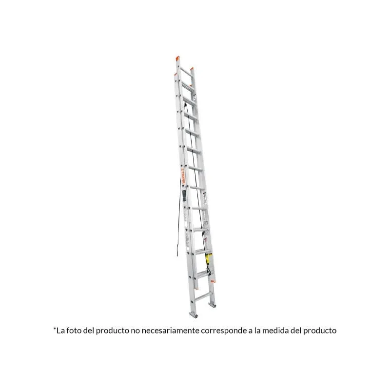 Escalera 20 Peldaños Telescopicas 175kg TipoII P16kg Max5.8m, Truper 16758