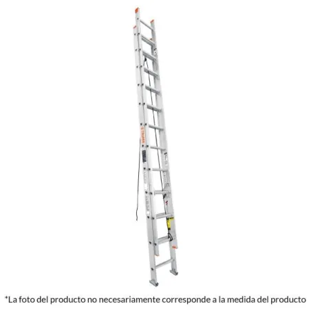 Escalera 20 Peldaños Telescopicas 175kg TipoII P16kg Max5.8m, Truper 16758