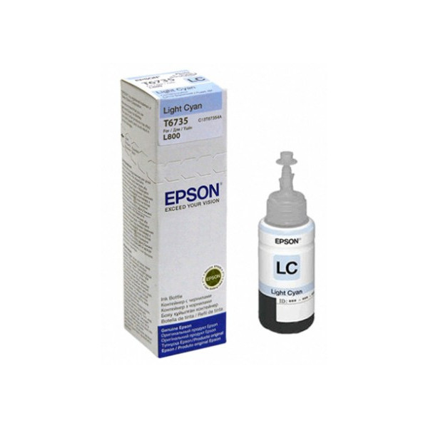Botella de Tinta Epson 673 T673520, cian claro, 70 ml, para impresora L800