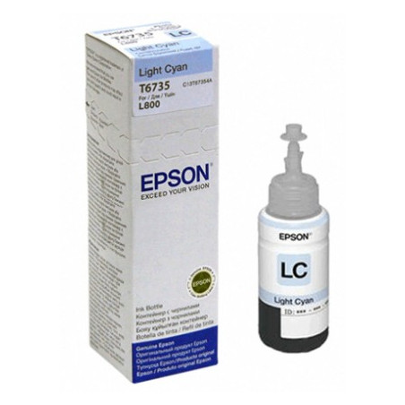 Botella de Tinta Epson 673 T673520, cian claro, 70 ml, para impresora L800