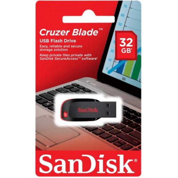 Memoria Flash USB SanDisk Cruzer Blade, 32GB, USB2.0