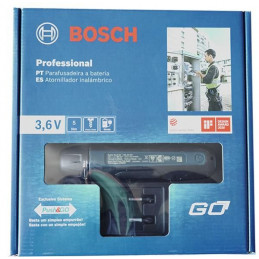 Atornillador a Bateria Bosch GO Profesional, 3.6V Brushed M1/4 5Nm 6Velocidades Inc. 1BitsPH2 MP