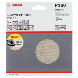 Disco de Lija Boschnet M480 150mm G180 x5u for Wood, Bosch 2608621166