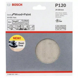 Disco de Lija Boschnet M480 150mm G120 x5u for Wood, Bosch 2608621164