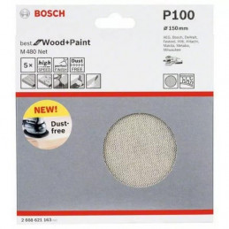 Disco de Lija Boschnet M480 150mm G100 x5u for Wood, Bosch 2608621163