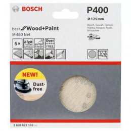 Disco de Lija Boschnet M480 125mm G400 x5u for Wood, Bosch 2608621152