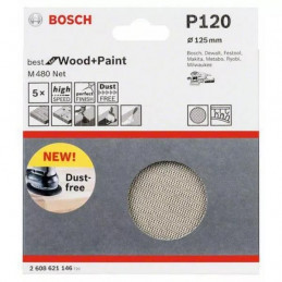 Disco de Lija Boschnet M480 125mm G120 x5u for Wood, Bosch 2608621146