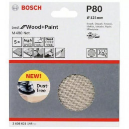 Disco de Lija Boschnet M480 125mm G80 x5u for Wood, Bosch 2608621144