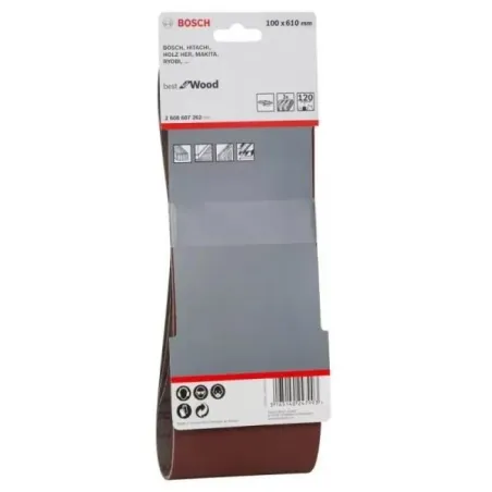 Lijas de Banda G120 4x24" x3u Best for Wood Bosch 2608607262 Bosch-Lijas de Bandas 4X24" G 120 X3u Best for Wood, Bosch 26086072