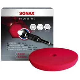 Disco Esponja de Pulido Rojo 143mm Dual Action CutPad Duro Alto Abrasivo, Sonax 493.400 Sonax-Disco Esponja de Pulido Rojo 143mm