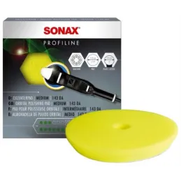 Disco Esponja de Pulido Amarillo 143mm FinishPad para Acabado, Sonax 493.341 Sonax-Disco Esponja de Pulido Amarillo 143mm Finish
