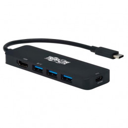 Adaptador Multipuerto Tripp-Lite USB C HDMI 4K 60Hz 3Puertos de Hub USB A, Carga PD 100W HDR HDCP 2.2
