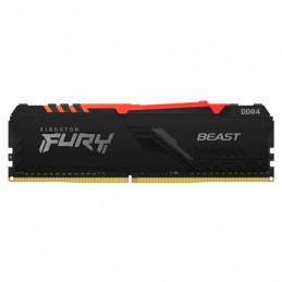 Memoria RAM Kingston FURY Beast Black RGB DDR4, 3200MHz, 8GB, Non-ECC, CL16, XMP