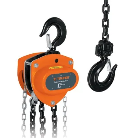 Tecle Industrial 2 Toneladas, Doble Trinquete, Mecanismo de triple engranaje, Peso 19.3kg, POL-2 16826 Truper 427.118644 Tecle 