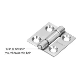Bisagras Rectangular Inoxidable 1" x1-1/16" Acero Dorado CMbola 1mm Hermex 43199 Hermex-Bisagra rectangular Inoxidable 1" Cabeza