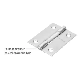 Bisagras Rectangular Inoxidable 2" x1-1/2" Acero Dorado CMbola 1.2mm Hermex 43201 Hermex-Bisagra rectangular Inoxidable 2" Cabez