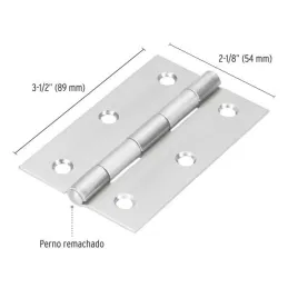 Bisagras Rectangular Inoxidable 3-1/2" x2-1/8" Acero Dorado CMbola 1.6mm Hermex 43204 Hermex-Bisagra rectangular Inoxidable 3 1/