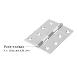 Bisagras Rectangular Inoxidable 4" x2-7/8" Acero Dorado CMbola 1.6mm Hermex 43205 Hermex-Bisagra rectangular Inoxidable 4" Cabez