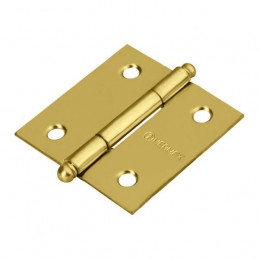 Bisagra cuadrada de acero dorado 2" Cabeza redonda Tipo capuchina Espesor 1.5mm Incluye pernos, BC-201R 43230 Hermex