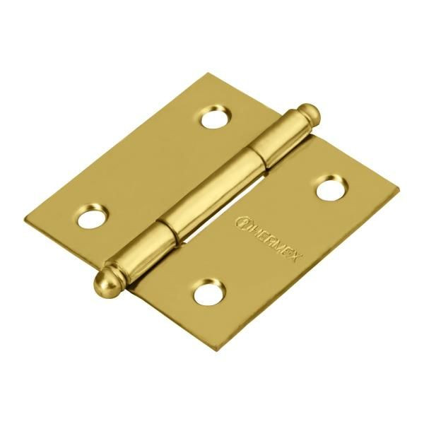 Bisagra cuadrada de acero dorado 2" Cabeza redonda Tipo capuchina Espesor 1.5mm Incluye pernos, BC-201R 43230 Hermex