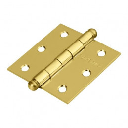 Bisagra cuadrada de acero dorado 2 1/2" Cabeza redonda Tipo capuchina Espesor 1.8mm Incluye pernos, BC-251R 43231 Hermex