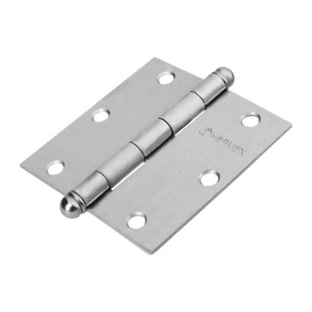  Bisagras cuadrada 3-1/2" Acero Cromo Mate Capuchina CRedonda 2.2mm Hermex 43257 3.728814 Bisagra cuadrada de acero cromo mate 3