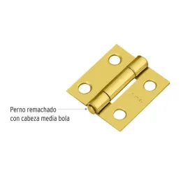 Bisagras Rectangular 1" x7/8" Acero Dorado CMbola 1mm Hermex 43192 Hermex-Bisagra rectangular de acero dorado 1" x 7/8" Cabeza m