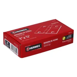 Bisagras Rectangular 1" x7/8" Acero Dorado CMbola 1mm Hermex 43192 Hermex-Bisagra rectangular de acero dorado 1" x 7/8" Cabeza m