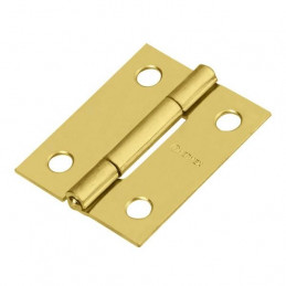 Bisagra rectangular de acero dorado 1 1/2" x 1 3/16" Cabeza media bola Incluye pernos, BR-151 43193 Hermex