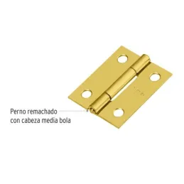 Bisagras Rectangular 1-1/2" x1-3/16" Acero Dorado CMbola 1.1mm Hermex 43193 Hermex-Bisagra rectangular de acero dorado 1 1/2" x 