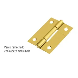 Bisagras Rectangular 2" x1-1/2" Acero Dorado CMbola 1.1mm Hermex 43194 Hermex-Bisagra rectangular de acero dorado 2" x 1 1/2" Ca